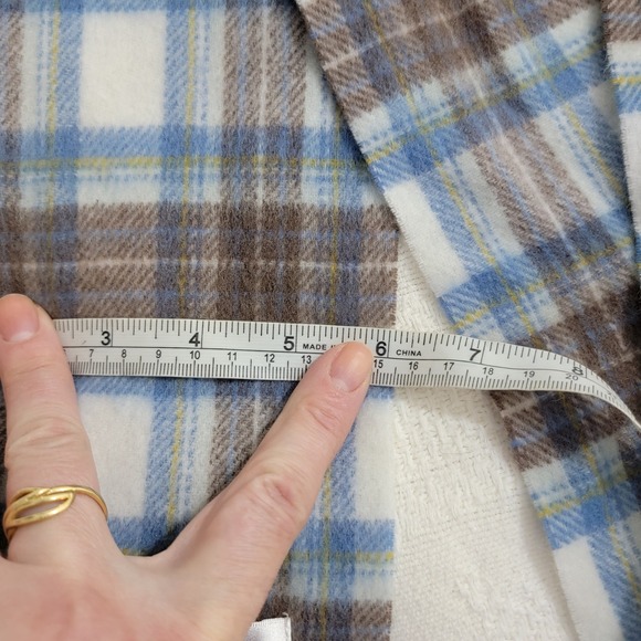 Edinburgh Cashmere NEW  Kids Scarf Stewart Muted Blue Tartan Plaid 100% Cashmere - Picture 8 of 9